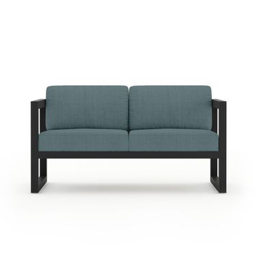 Avion Loveseat In Cast Lagoon and Black