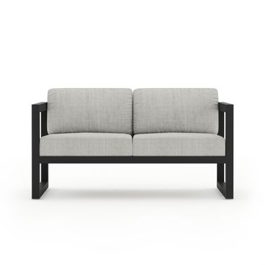 Avion Loveseat In Cast Silver and Black