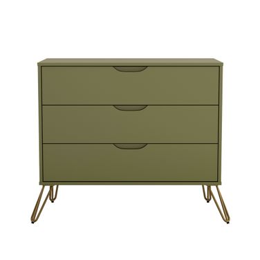 Avira 35 Inch 3-Drawer Dresser In Olive Green