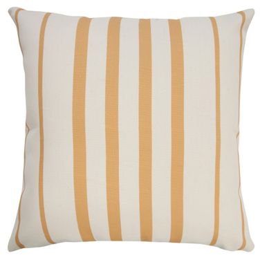 Avira Ox Bay Hand-Woven Stripe Yarn Pillow Cover In Yellow and Off-White