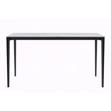 Avo 62 Inch Dining Table with Sintered Stone Top In Black and White