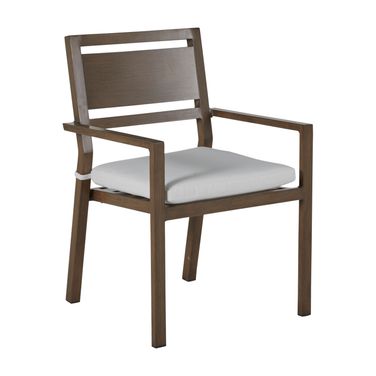 Avondale Aluminum Arm Chair In Cabana Stripe Fossil