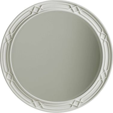 Avondale Carreno Round Mirror In Alabaster