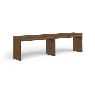 Avro Solid Wood and Oak Veneer 2-Piece Desk In Brown