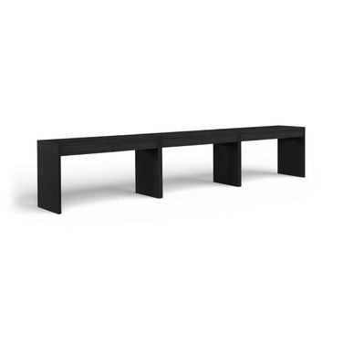 Avro Solid Wood and Oak Veneer 3-Piece Desk In Black