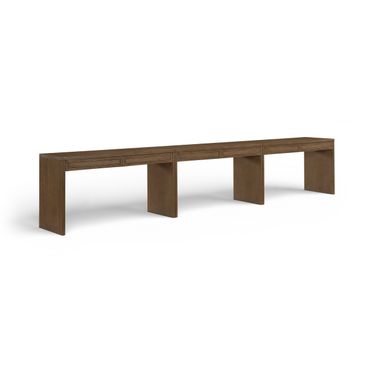 Avro Solid Wood and Oak Veneer 3-Piece Desk In Brown