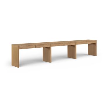 Avro Solid Wood and Oak Veneer 3-Piece Desk In Natural