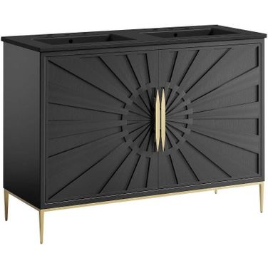 Awaken 48 Inch Double Sink Bathroom Vanity In Black