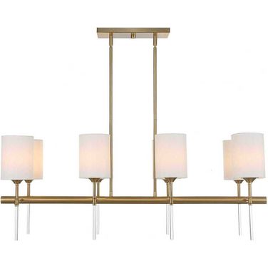 Awyr 8 Light Linear Chandelier In Brass