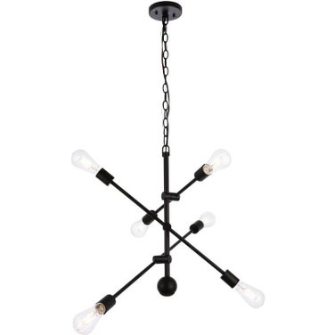 Axel 6 Lights Black Pendant With Chain