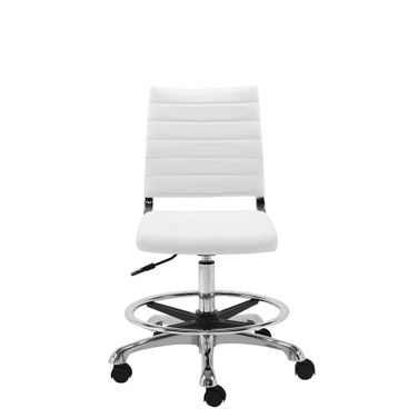 Axel Adjustable Height Drafting Stool In White