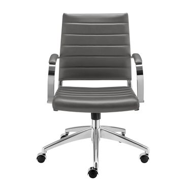 Axel Low Back Office Chair In Gray and Aluminum