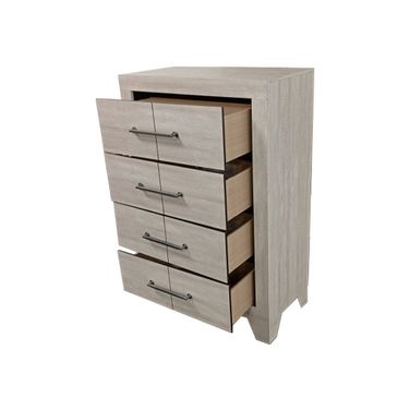 Axel MDF Solid Wood Chest in Rustic Gray Oak