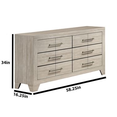 Axel MDF Solid Wood Dresser in Rustic Gray Oak