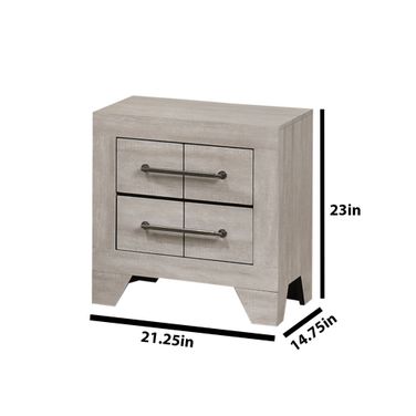 Axel MDF Solid Wood Nightstand in Rustic Gray Oak