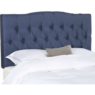 Axel Navy Linen Tufted Queen Headboard