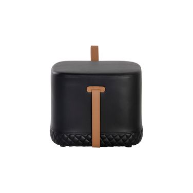 Axio Ottoman In Cognac and Black