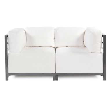 Axis 2 Piece Sectional Atlantis Titanium Frame In White