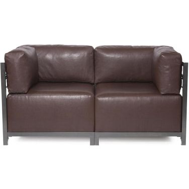 Axis 2 Piece Sectional Avanti Titanium Frame In Pecan