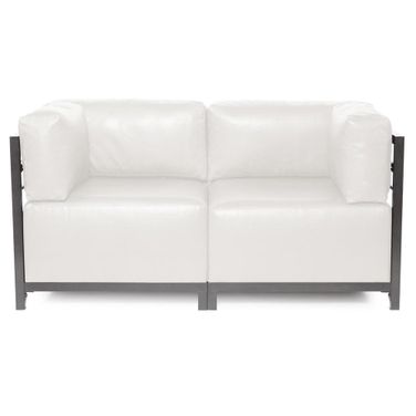 Axis 2 Piece Sectional Avanti Titanium Frame In White