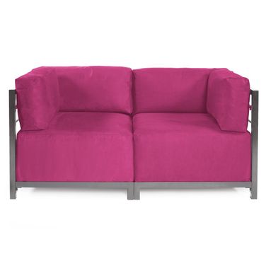 Axis 2 Piece Sectional Regency Titanium Frame In Fuchsia