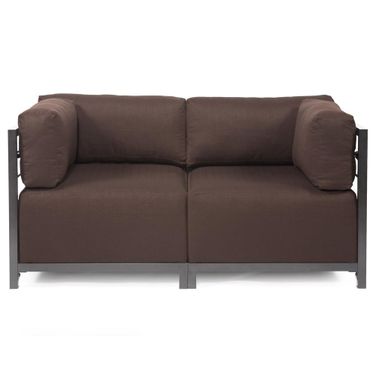 Axis 2 Piece Sectional Sterling Titanium Frame In Chocolate