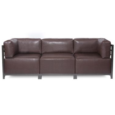 Axis 3 Piece Sectional Avanti Titanium Frame In Pecan