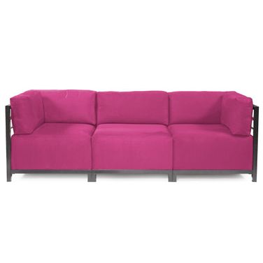 Axis 3 Piece Sectional Regency Titanium Frame In Fuchsia