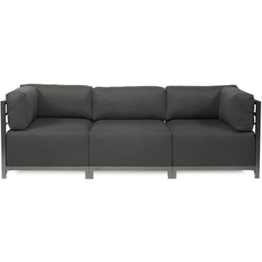 Axis 3 Piece Sectional Sterling Titanium Frame In Charcoal