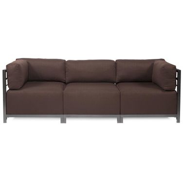 Axis 3 Piece Sectional Sterling Titanium Frame In Chocolate