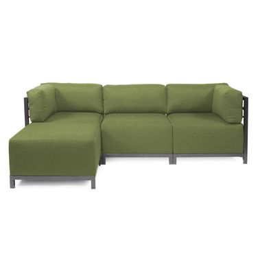Axis 4 Piece Sectional Seascape Titanium Frame In Moss