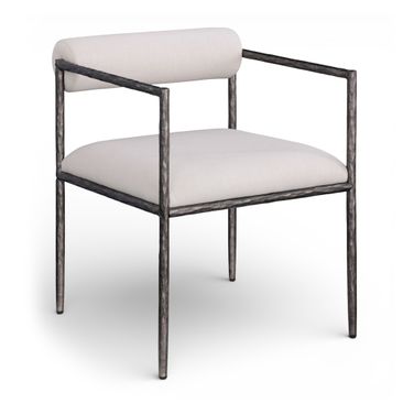Axis Linen Textured Fabric Upholstered Dining Chair Set of 2 In Beige