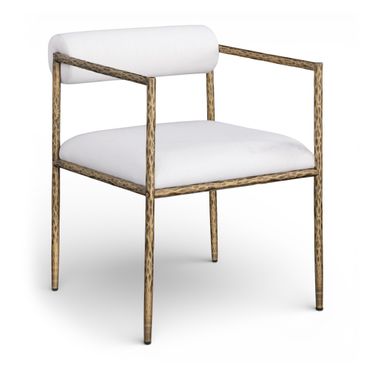 Axis Linen Textured Fabric Upholstered Dining Chair Set of 2 In Cream