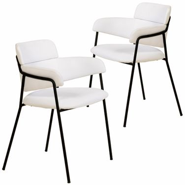 Axis Modern Dining Chair Set of 2 In White