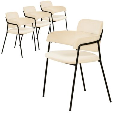 Axis Modern Dining Chair Set of 4 In Beige