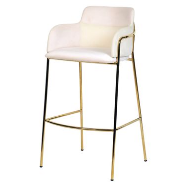 Axis Modern Gold Bar Height Chair In Beige