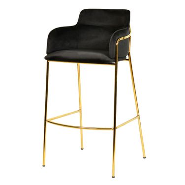 Axis Modern Gold Bar Height Chair In Black