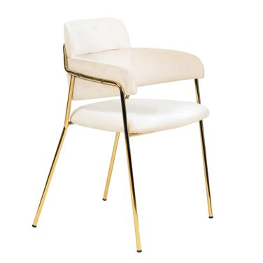 Axis Modern Gold Dining Chair In Beige