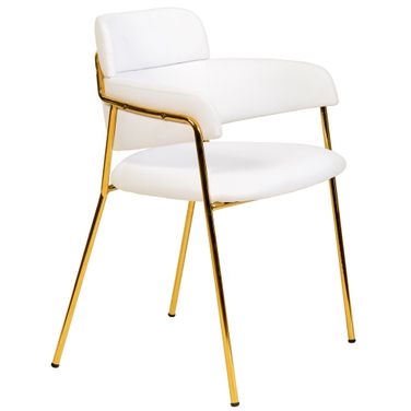 Axis Modern Gold Dining Chair In White