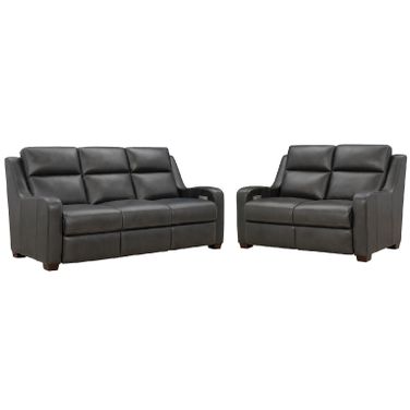 Ayden Power Reclining Living Room Set with Power Head Rests and Power Lumbar In Dark Gray