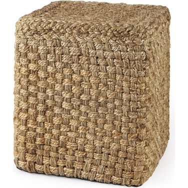 Aylin 16.5 Inch Square Jute Pouf In Brown
