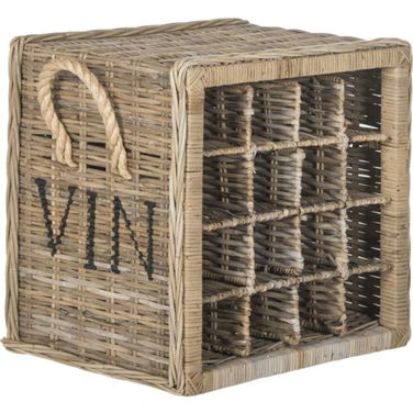 Aziza Natural Wicker 16-Bottle Wine Rack
