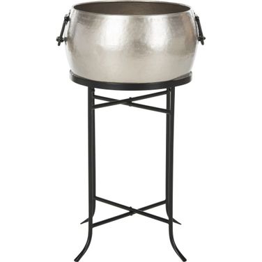 Azov Pewter and Black Beverage Tub with Stand
