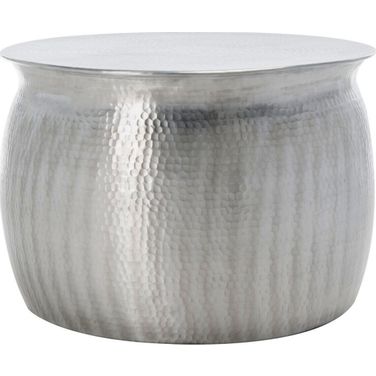 Aztec Silver Hammered Metal Table Stool