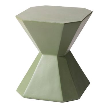 Azure Fiberglass Outdoor Side Table In Olive Green