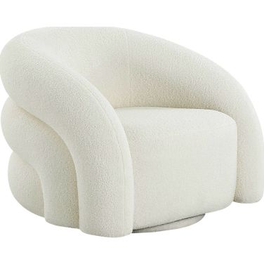 Azzurro Upholstered Swivel Loungechair In Ivory