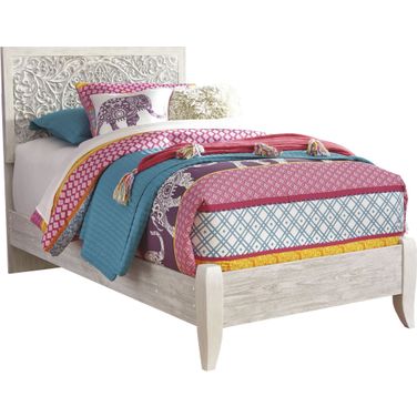 Paxberry Whitewash Twin Panel Bed