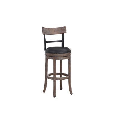 26" Wood Frame Back Bar Stool In Brown