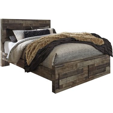 Derekson Gray Full Storage Panel Bed