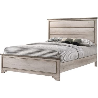 Crown Mark Patterson Queen Panel Bed in Driftwood Grey